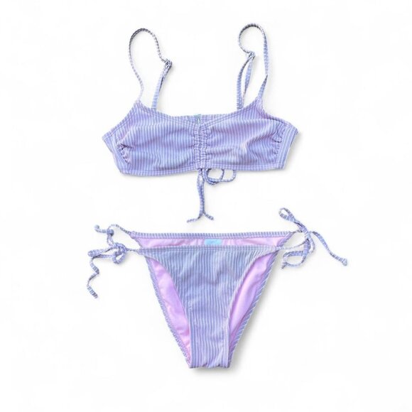 ♡︎ striped sparkle pink bikini set ♡︎ - Picture 1 of 6